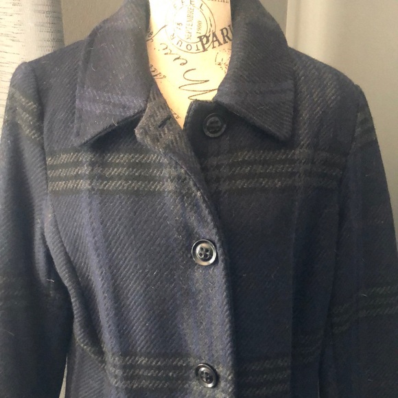NWT Croft & barrow medium wool plaid coat - Picture 3 of 12